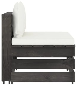 3068122 vidaXL Canapea de mijloc modulară cu perne, gri, lemn impregnat