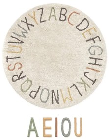Covor de joacă pentru copii crem din bumbac ø120 cm ABC Color and Letters – Lorena Canals
