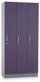 Dulap din lemn Visio LUX - 3 compartimente, 90 x 42 x 190 cm, violet