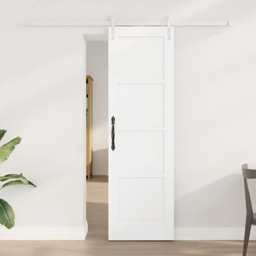 Ușa glisantă vidaXL cu set de hardware alb 61x198.5 cm din lemn masiv de pin