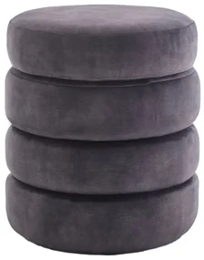 Bancheta cu spatiu de depozitare, Catifea Gri, VOQUE 50cm A-46689 VC