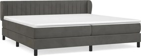 vidaXL Pat box spring cu saltea, gri închis, 200x200 cm, catifea