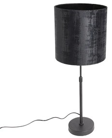 Lampă de masă cu abajur din catifea neagră neagră 25 cm reglabilă - Parte
