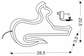 Lampă LED de birou pentru copii CAT, 13W/230V, roz