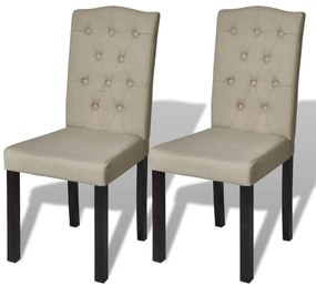 vidaXL Scaune de bucătărie, 2 buc., cafeniu, material textil