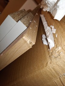 TARG Baza masa de dining alba cu blat in decor stejar sonoma MADO 120x80 II. calitate.