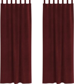 vidaXL Perdele opace 2 pcs Roșu Vin 140 x 245 cm Catifea