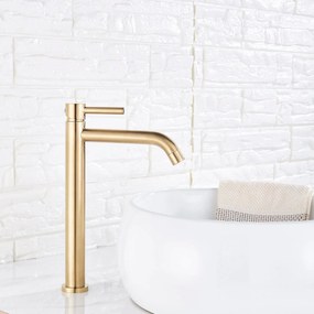 Baterie lavoar aurie cu montare pe blat, slim Wasser Gold