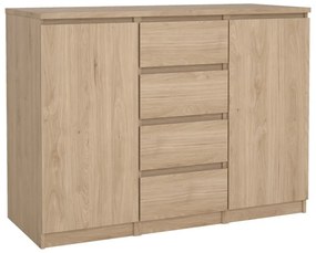 Comodă în culoare naturală cu aspect de lemn de stejar 121x91x50 cm Naia – Tvilum