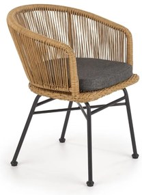 Scaun de gradina Jolie, lemn natural / negru