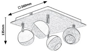 Rabalux 5616 - Plafonieră spot ARTHUR 4xGU10/35W/230V