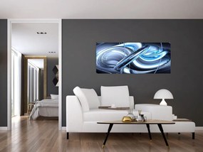 Tabloul cu abstracție albastră (120x50 cm)