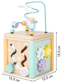 Cub educativ din lemn, cu accesorii Kid