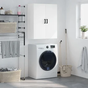 828420 vidaXL Dulap cu montaj pe perete, alb, 69,5x34x90 cm