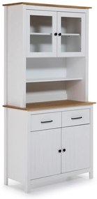 Vitrină albă din lemn de pin 90x180 cm Miranda – Marckeric