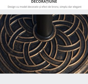 Outsunny Suport Umbrelă 12kg, Design Rotund, Stil Bronz, pentru Exterior | Aosom Romania