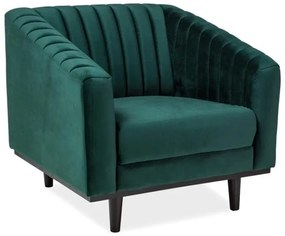 Fotoliu Asprey Velvet, verde/negru