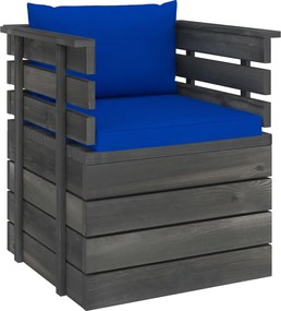 vidaXL Fotoliu de grădină cu perne, lemn de pin