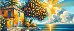 Tablou - Casă cu portocale I. (120x50 cm)