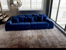 Canapea extensibilă dumonde cu 2 lăzi de depozitare si sezut confortabil din spuma high-density, Verona Royal Blue 310x100 cm