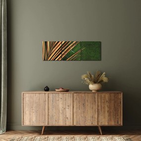 Tablou cu frunză (cu ceas) (90x30 cm)