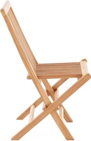 Scaun pliabil din tec din lemn 4x , DIVERO