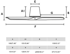 Ventilator de tavan FARO 33826 HEY TUB S alb d. 90 cm + telecomandă