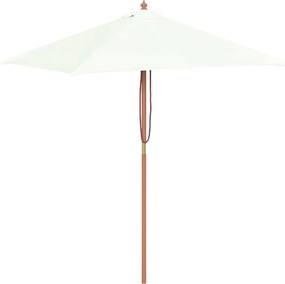 vidaXL Umbrelă de soare, exterior, stâlp lemn, 150x200 cm, nisipiu