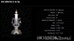 Veioza, lampa de masa cristal Bohemia S31 009/01/1-A