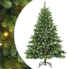 vidaXL Brad de Crăciun artificial cu 150 LED Verde 150 cm PE și PVC