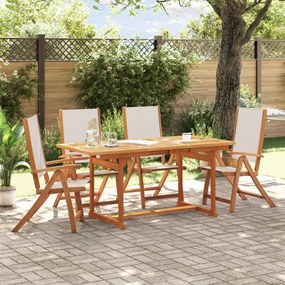vidaXL Set mobilier de grădină, 5 piese, lemn masiv acacia/textilenă