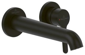 Baterie lavoar incastrata Villeroy&Boch Skyla negru mat pipa 20 cm fara corp ingropat