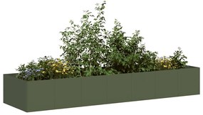 vidaXL Jardinieră verde măsline 280x80x40 cm oțel
