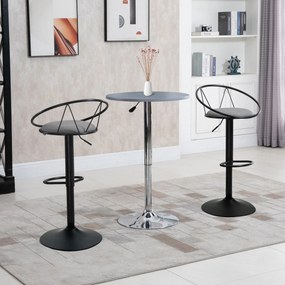 Homcom Set 2 Scaune de Bar – Pivotante, Maro, Reglabile 78–100 cm | Aosom Romania