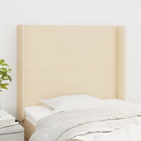 vidaXL Tăblie de pat cu aripioare, crem, 83x16x118/128 cm, textil