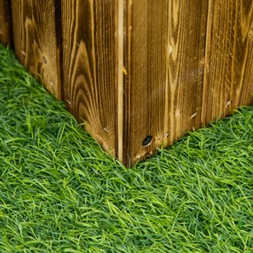 Outsunny Jardinieră de Grădină Dreptunghiulară pentru Plante, 80x33x30 cm, Lemn Natural | Aosom Romania