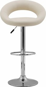Scaun bar crem ABS 151 rotativ, din piele ecologica cu suport de picioare