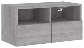 836864 vidaXL Comodă TV de perete, gri sonoma, 60x30x30 cm, lemn prelucrat