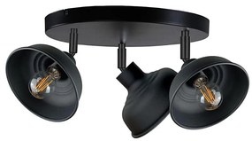 Spot FAUN 3xE27/60W/230V negru