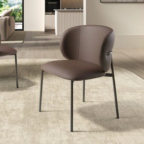 Scaun modern design italian, Piele Sintetica Maro