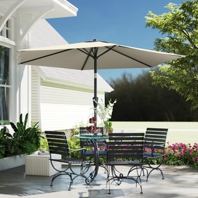 Outsunny Umbrelă de soare 270 cm articulată Umbrelă pentru balcon cu manivelă UV 50+ Umbrelă de grădină Alb-crem | Aosom Romania