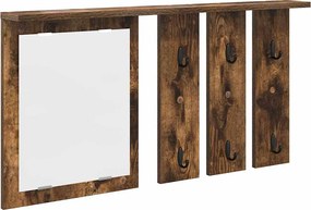 vidaXL Răcător de paltoane montat pe perete cu raft Stejar afumat