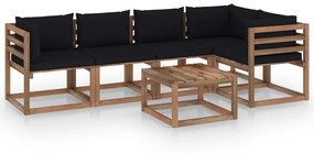 3067459 vidaXL Set mobilier de grădină cu perne, 6 piese, lemn pin tratat