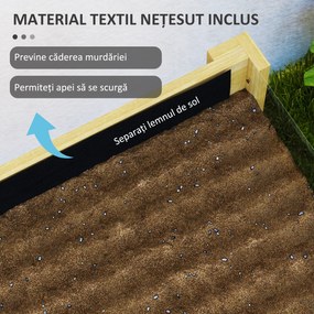 Outsunny Strat Înălțat de Grădină din Lemn cu Panouri din Acril și Orificii de Drenaj, 110x50x80 cm, Lemn Natural | Aosom Romania