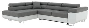 Coltar extensibil AMARETO NEW stanga alb-gri, 275/202/90 cm