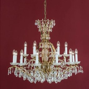 Candelabru XXL de lux cristal Scholer Hirohito 12+6L 24K gold plated