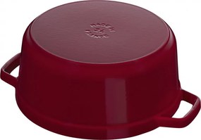 Oala din fonta Staub La Cocotte 40502-278-0, 6,7 l, 28 cm, de la -20°C pana la 260 °C, Emailata, Capac cu structura anti-picaturi, Toate plitele inclusiv inductie, Bordeaux