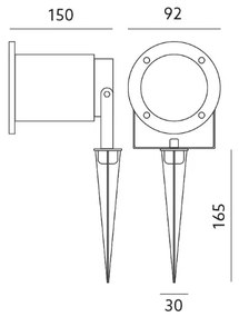 Corp de iluminat LED de exterior BLAKE 2 GU10/6W/230V IP65