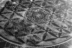 Tablou Mandala fascinantă alb-negru