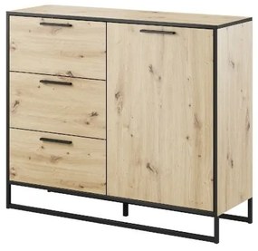Comodă typ 860 Bryanna (Stejar artisan + Negru). 1041894